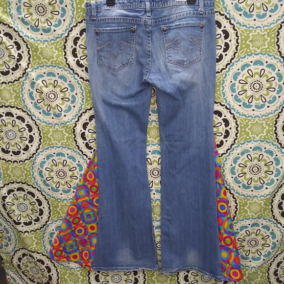 2084 Jeaniemade Size 12R Babrock For Express Bell-Bottoms - Picture 2 of 5